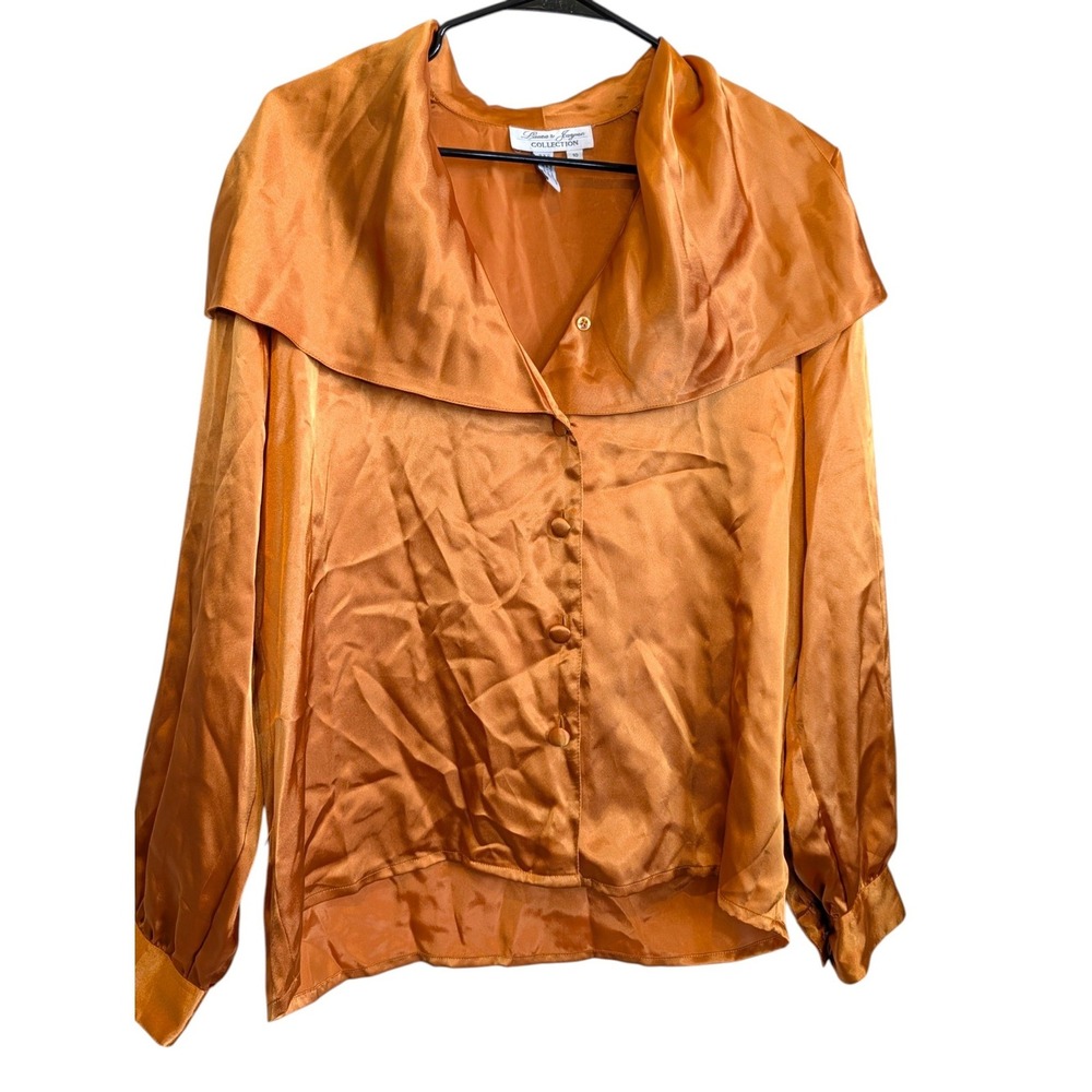 Laura‎ & Jayne Oversized Collar Copper Satin Blouse